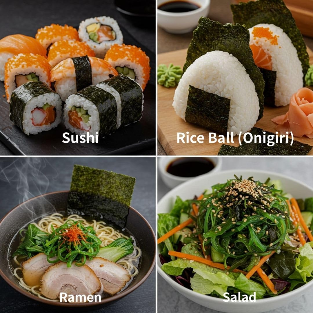 Nori Seaweed Sheets from Seto Inland Sea in Japan – 1/3 Cut × 50 Sheets